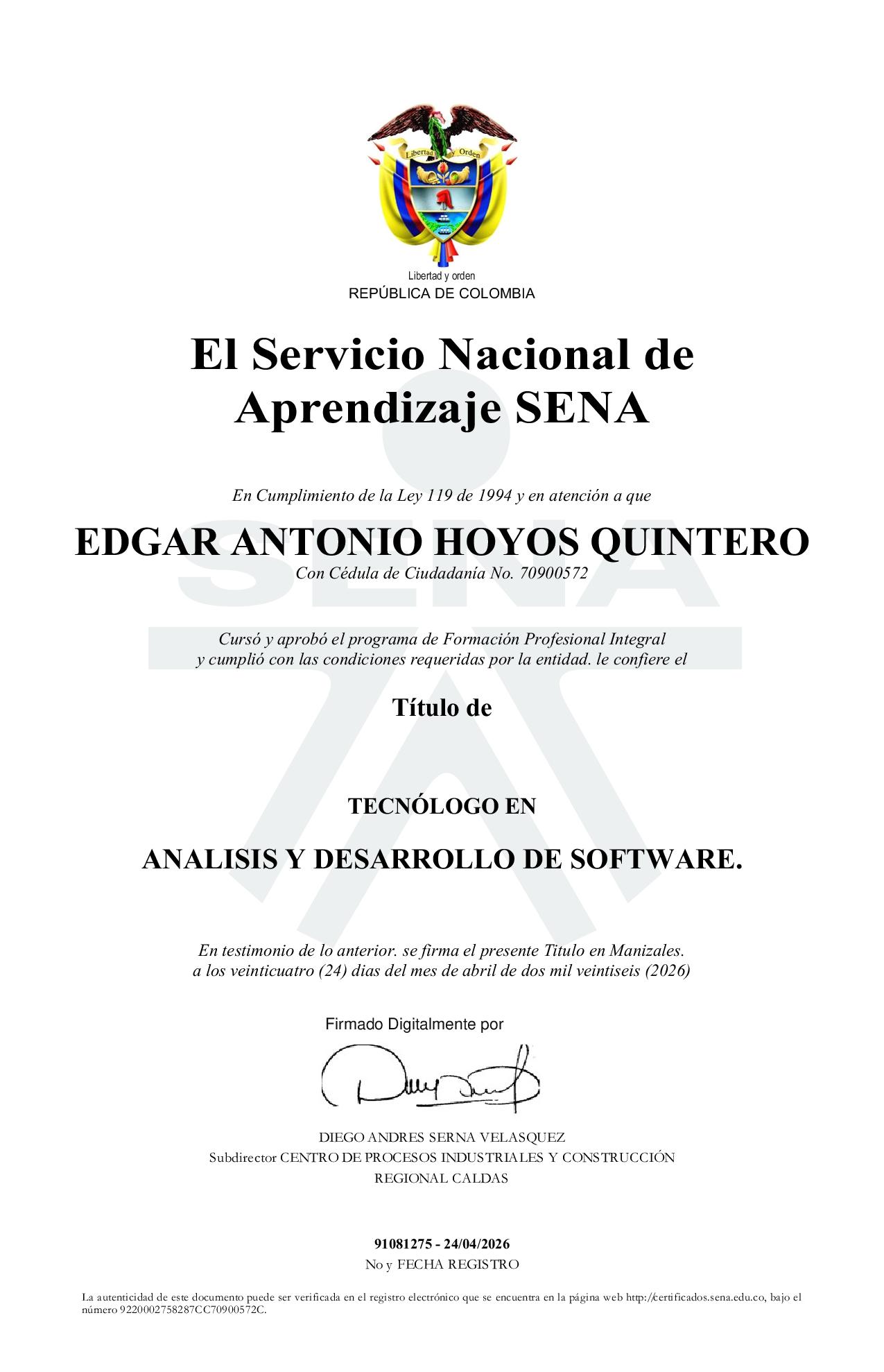 Diploma y Certificación Profesional